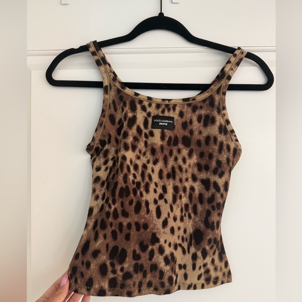 Skims Dolce & Gabbana Brown Leopard Tank Top